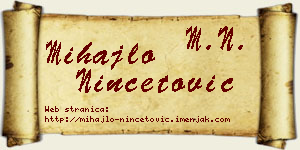 Mihajlo Ninčetović vizit kartica